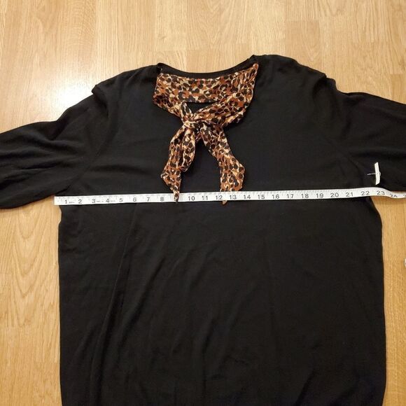 14th & Union Contrast Tie Neck Sweater sz 1X - Picture 8 of 11